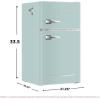 Frigidaire EFR840 Retro Mini Fridge with Freezer & Side Bottle Opener – Small 2 Door Refrigerator for Office Bar or College Dorm Room – 3.2 Cu Ft, Mint(MINT)