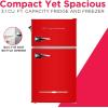Frigidaire EFR840 Retro Mini Fridge with Freezer & Side Bottle Opener – Small 2 Door Refrigerator for Office Bar or College Dorm Room – 3.2 Cu Ft, Mint(Red)