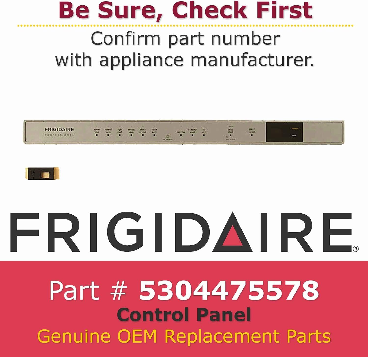 image:imageFrigidaire 5304475578 Control Panel with Overlay for Dishwashers