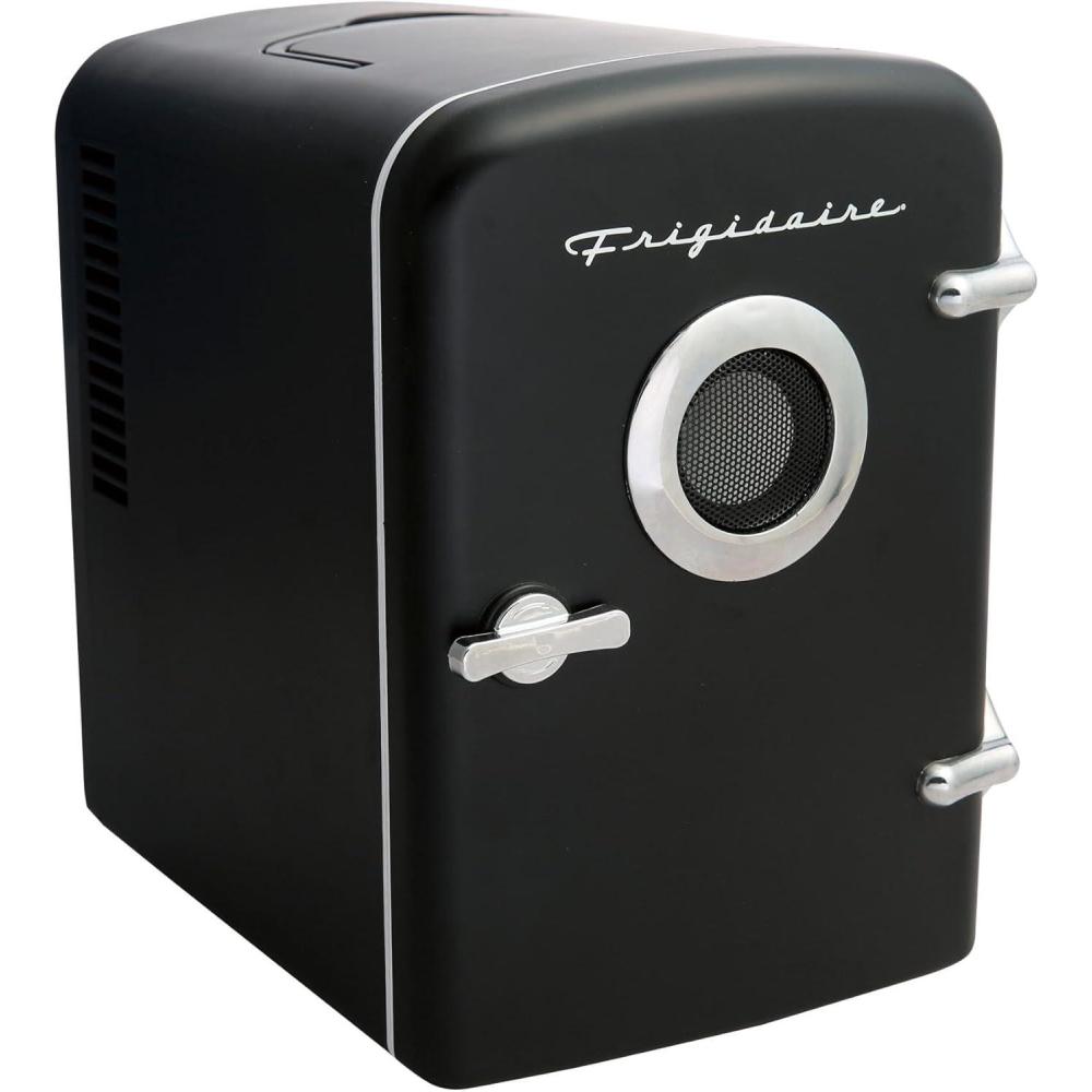 image:imageFrigidaire EFMIS151 Mini Portable Compact Personal Home Office Fridge Cooler BUILT IN SPEAKER 4L Capacity Chills Six 12 oz Cans 100 FreonFree amp Eco FriendlyBlack