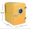 Frigidaire EFMIS151 Mini Portable Compact Personal Home Office Fridge Cooler BUILT IN SPEAKER, 4L Capacity, Chills Six 12 oz Cans, 100% Freon-Free & Eco Friendly(Yellow)