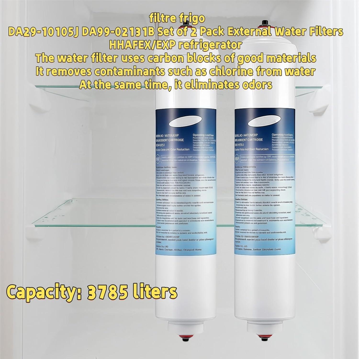imageDA2910105J Filtre Frigo Compatible Avec Samsung DA9902131B HAFEXEXP Frigo Americain DA2010CB 2 Bouteilles De Filtre Rfrigrateur