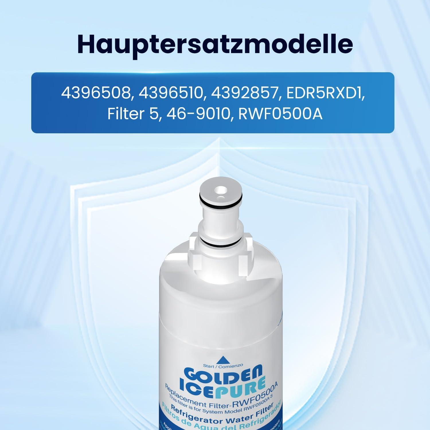 imageGOLDEN ICEPURE Filtre eau pour rfrigrateur 2 pices facture disponible Compatible avec Whirlpool 4396508 Maytag KitchenAid SBS002 S20BRS 481281729632 461950271171 4812817289862 Unit Lot de 1