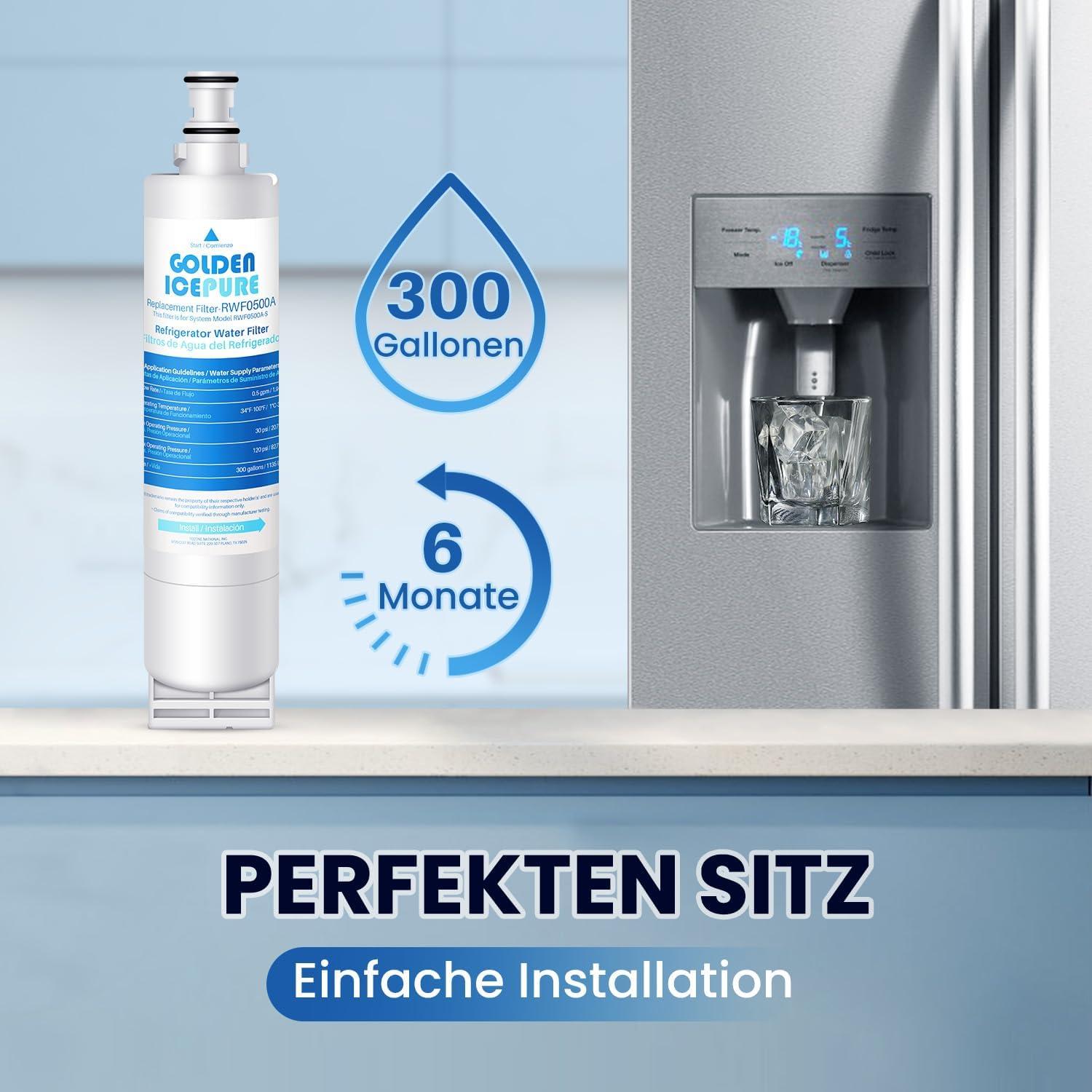 imageGOLDEN ICEPURE Filtre eau pour rfrigrateur 2 pices facture disponible Compatible avec Whirlpool 4396508 Maytag KitchenAid SBS002 S20BRS 481281729632 461950271171 4812817289862 Unit Lot de 1