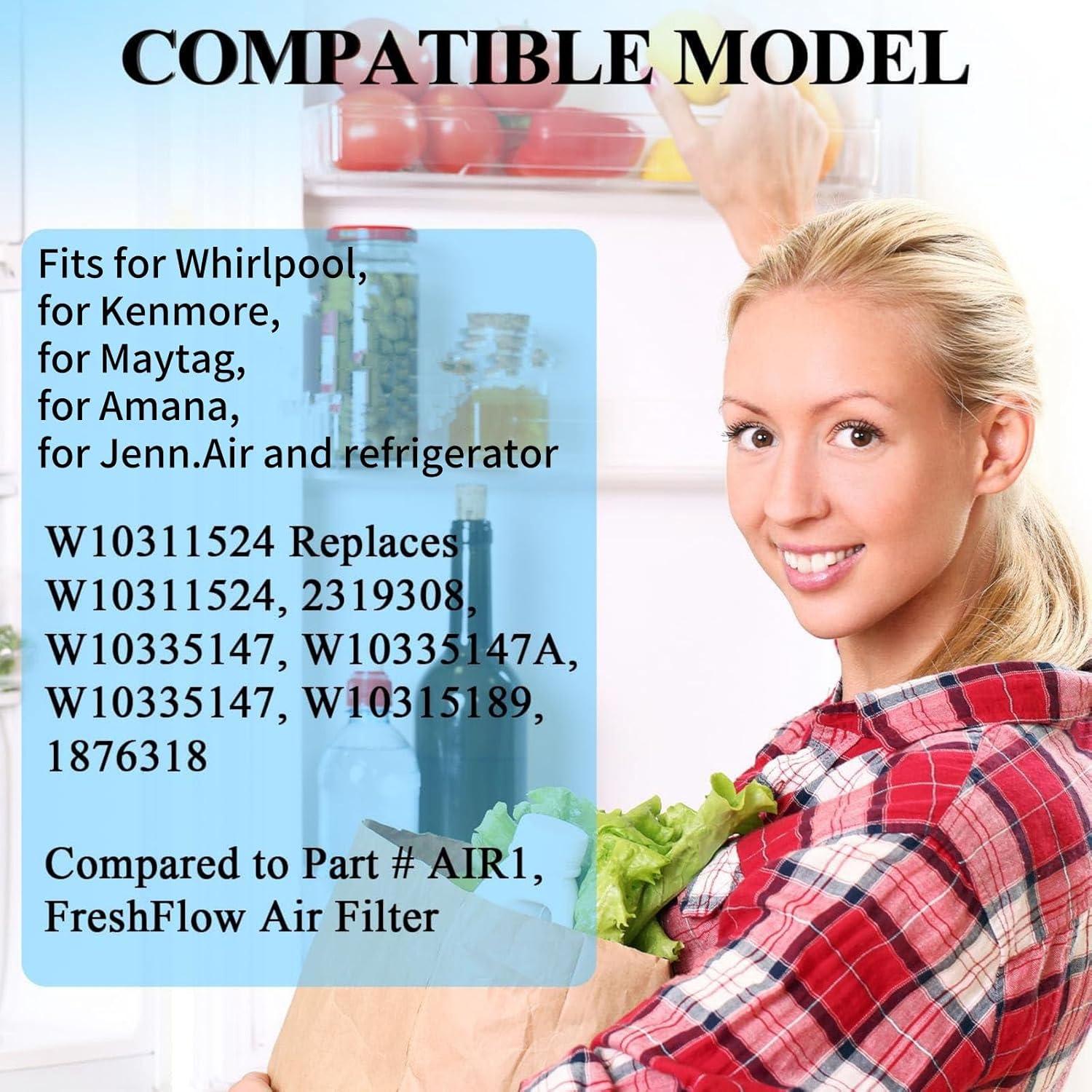 imageLot de 3 filtres air pour rfrigrateur Whirlpool W10311524 2319308 W10335147 W10335147A