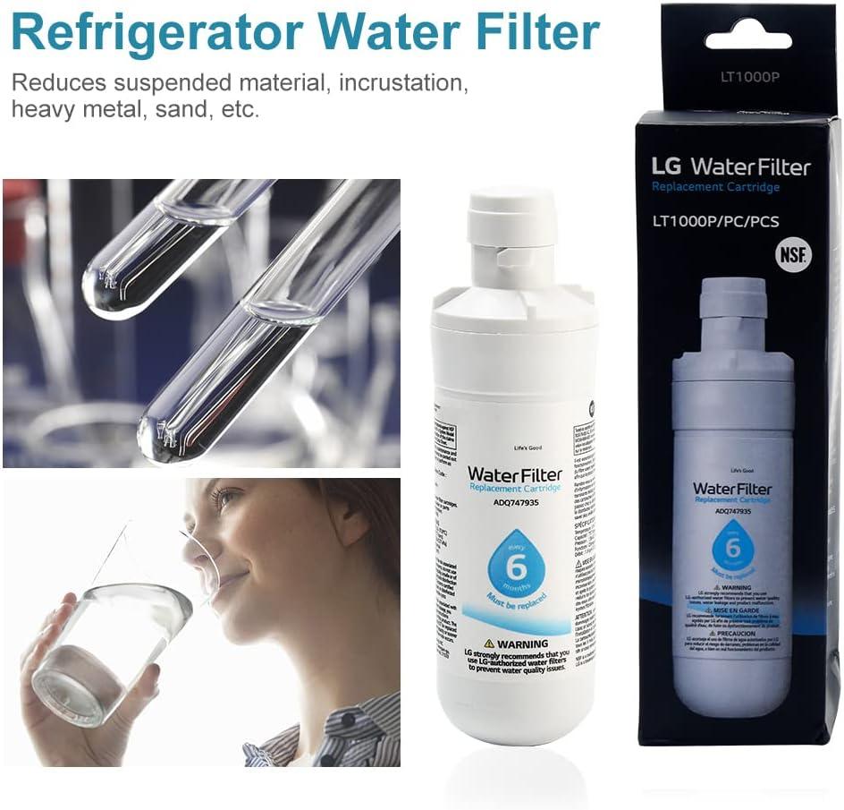 imageQOTSTEOS LT1000P Lot de 3 filtres eau de rechange pour frigo compatible avec frigo Kenmore99801 Pice