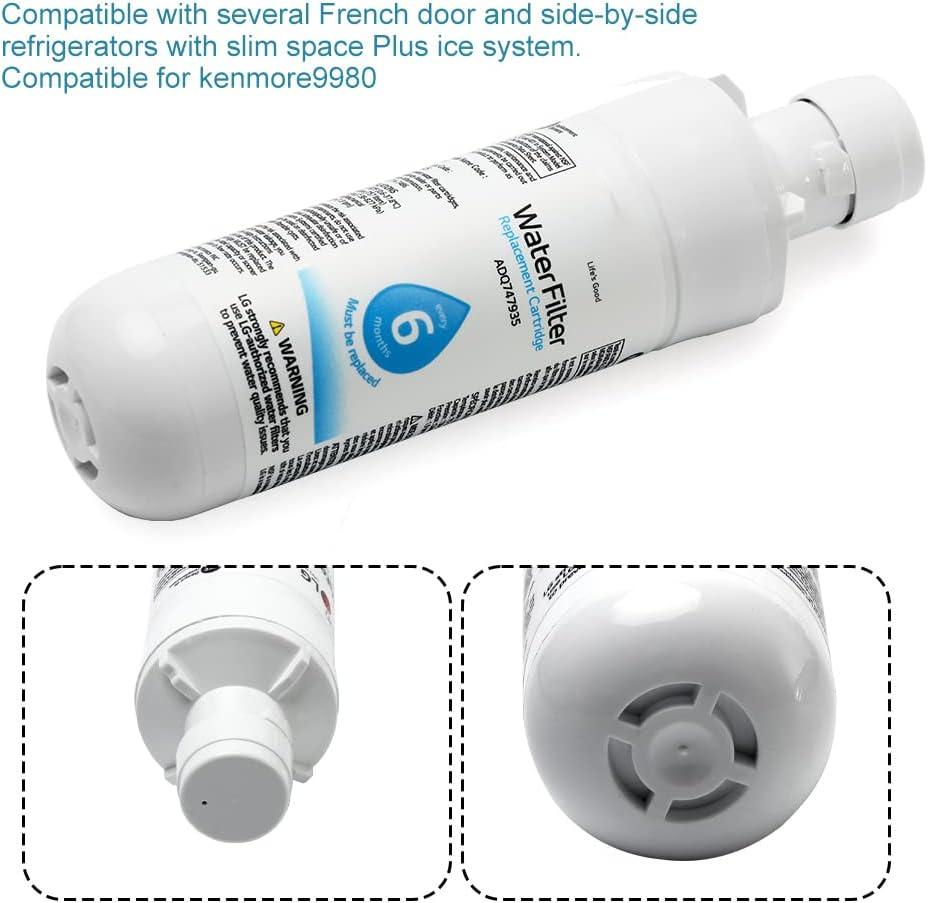 imageQOTSTEOS LT1000P Lot de 3 filtres eau de rechange pour frigo compatible avec frigo Kenmore99801 Pice