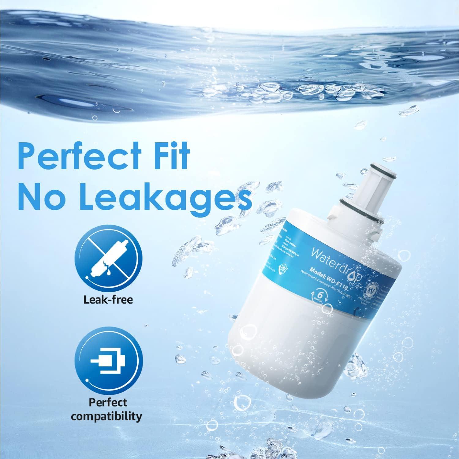 imageWaterdrop DA2900003G Filtre Eau du RfrigrateurRemplacement pour Samsung Aqua Pure Plus DA2900003G DA2900003B DA9706317A DA6100159A HAFCU1XAA HAFIN2EXP APP100 WF289Forfait Peut Varier13 Unit Confezione da 1
