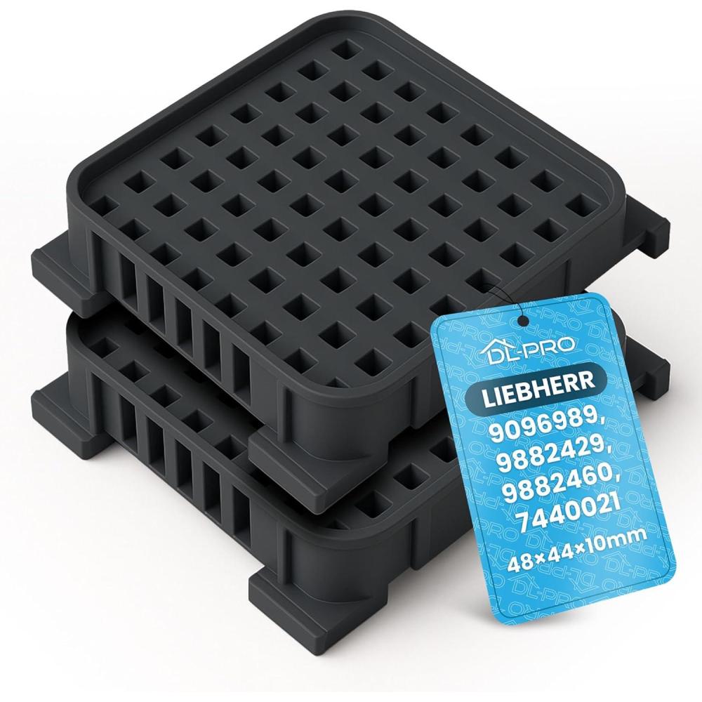 imageDLpro Fresh Air Lot de 2 filtres charbon actif 48 x 44 x 10 mm pour Liebherr 9096989 9882429 9882460 7440021 Filtre charbon pour rfrigrateur et conglateur