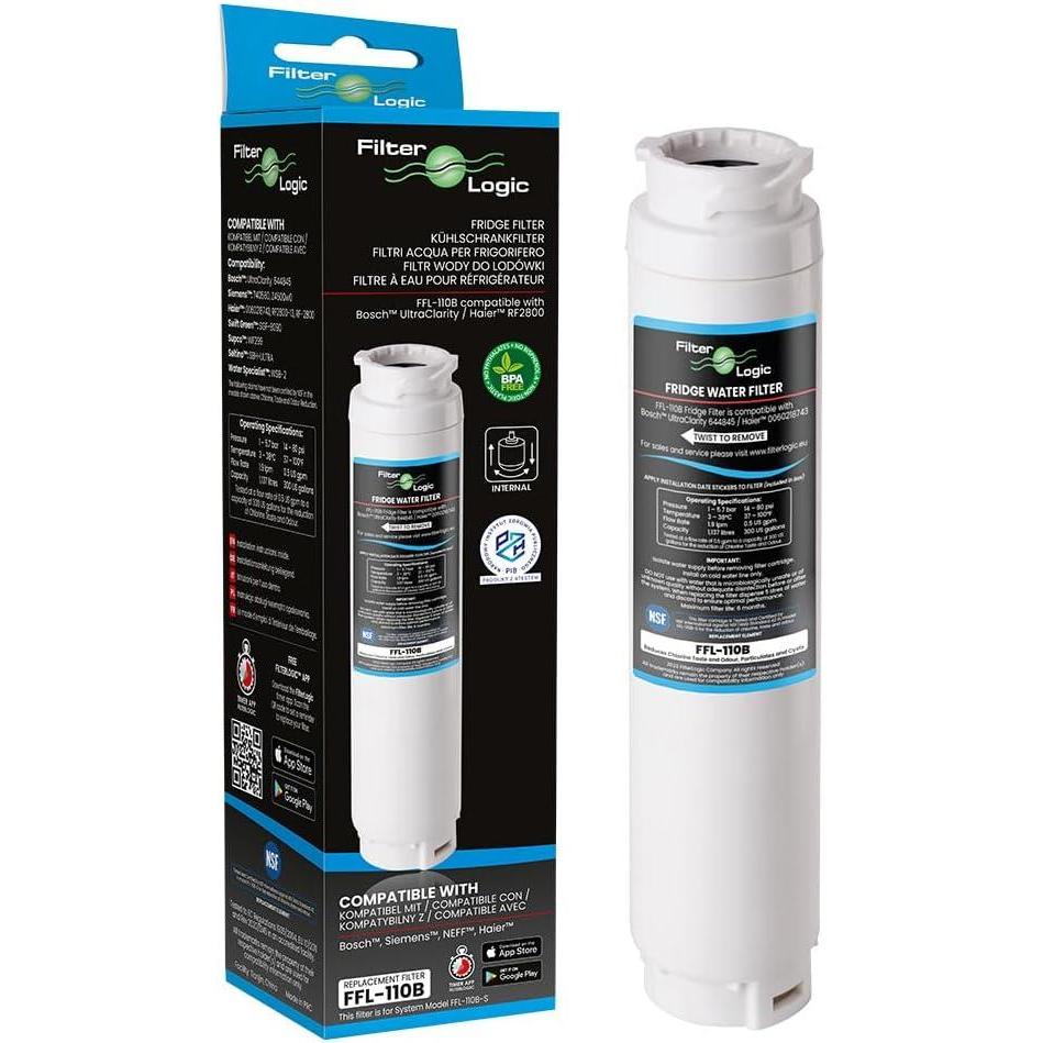 imageFilterLogic FFL110B Filtre eau compatible avec SIEMENS BOSCH NEFF remplace UltraClarity 11034151 KSZ50UC0 cartouche filtrante pour rfrigrateur amricain avec Ultra Clarity Water Filter frigo