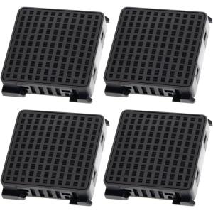 Pack de 4 filtres à charbon actif pour réfrigérateur Liebherr Fresh Air, remplace 7440021-00 [9096989, 988246001, 988246000, 9882429] – noir
