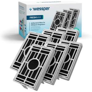 Wessper – Lot de 3 – Filtre antibactérien pour réfrigérateur Whirlpool, Indesit, IKEA, KitchenAid, Hotpoint – Traitement de l&rsquo;air – Compatible avec Microban ANT001, ANT-001, ANTF-MIC, 481248048172(6 Unité (Lot de 1))