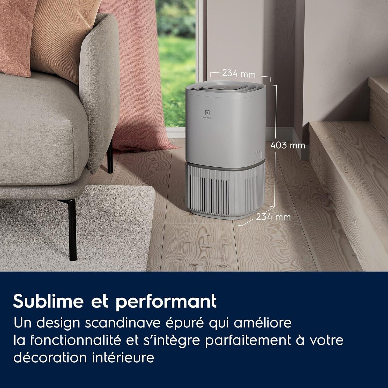 imageElectrolux Pure 300 Purificateur dAir HEPAFiltration Multicouche Systme AirSurround Circulation dAir 360 Mode Nuit Silencieux 20 dBA EPO30311UG GrisGrey
