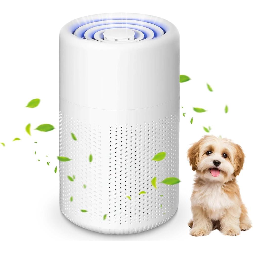 imagePurificateur dair Chambre H13 HEPA Purificateur liminant de la poussire de la fume et des odeurs danimaux Air Purifier avec ponge parfume Air Purifier HEPA pour Maison BureauBlanc