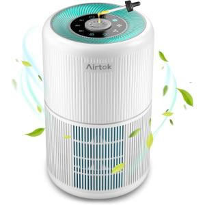 AIRTOK Purificateur d&rsquo;Air, H13 HEPA Purificateur éliminant 99,97% de la poussière, de la fumée et des odeurs d&rsquo;animaux, Air Purifier avec éponge parfumée, veilleuse, 3 niveaux de vitesse, Time(Fashions)