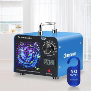 Générateur d&rsquo;Ozone Domestique 60000 mg/h, Machine à Ozone avec Affichage de la Température et de l&rsquo;Humidité, Générateur d&rsquo;Ozone Purificateur d&rsquo;Air pour Cuisine, Voitures, Fumée (Bleu)(Bleu)