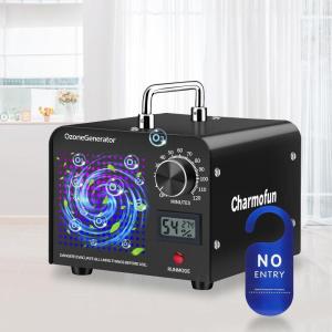 Générateur d&rsquo;Ozone Domestique 60000 mg/h, Machine à Ozone avec Affichage de la Température et de l&rsquo;Humidité, Générateur d&rsquo;Ozone Purificateur d&rsquo;Air pour Cuisine, Voitures, Fumée (Bleu)(Noir)