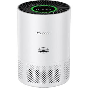 Purificateur d&rsquo;air allergique, filtre à air HEPA contre la moisissure, la poussière et les poils d&rsquo;animaux jusqu&rsquo;à 0,3 µm 240 m³/h CADR pour chambre jusqu&rsquo;à 110 m², indicateur de qualité de l&rsquo;air(Blanc Laiteux)