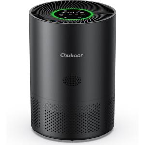Purificateur d&rsquo;air allergique, filtre à air HEPA contre la moisissure, la poussière et les poils d&rsquo;animaux jusqu&rsquo;à 0,3 µm 240 m³/h CADR pour chambre jusqu&rsquo;à 110 m², indicateur de qualité de l&rsquo;air(Noir Foncé)