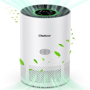 Purificateur d&rsquo;air allergique, filtre à air HEPA contre la moisissure, la poussière et les poils d&rsquo;animaux jusqu&rsquo;à 0,3 µm 240 m³/h CADR pour chambre jusqu&rsquo;à 110 m², indicateur de qualité de l&rsquo;air(Blanc)