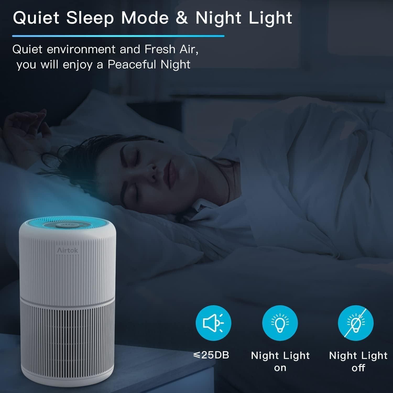 imageAIRTOK Purificateur dair avec 12 ponges parfumes purificateur dair H13 HEPA limine la poussire les odeurs danimaux purificateur dair domestique 4 tapes filtre air pour chambre bureauBeige