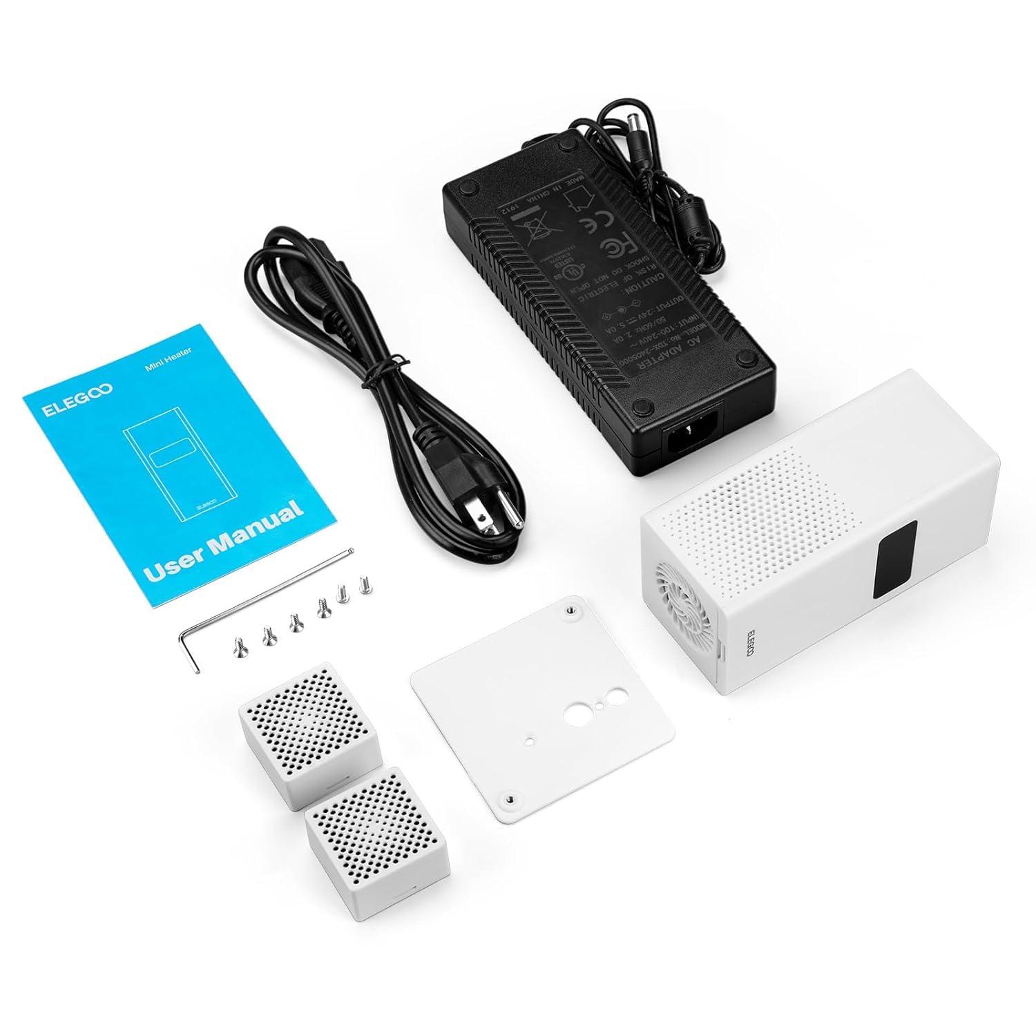 imageELEGOO Mini Purificateur dAir avec Filtre Charbon Actif et Adaptateur Universel pour Imprimante 3D LCD DLP MSLA en Rsine Lot de 2Mini Chauffage