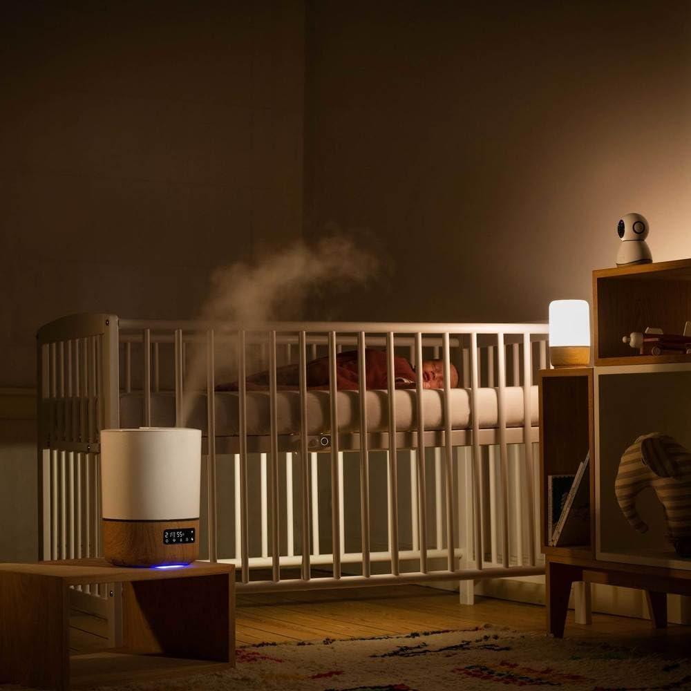 imageMaxiCosi Clean Purificateur dAir 3en1 Purificateur dAir HEPA pour Bb H13 ds la Naissance AntiAllergie Connected Home Compatible Alexa et Assistant GoogleVeilleuse Musicale