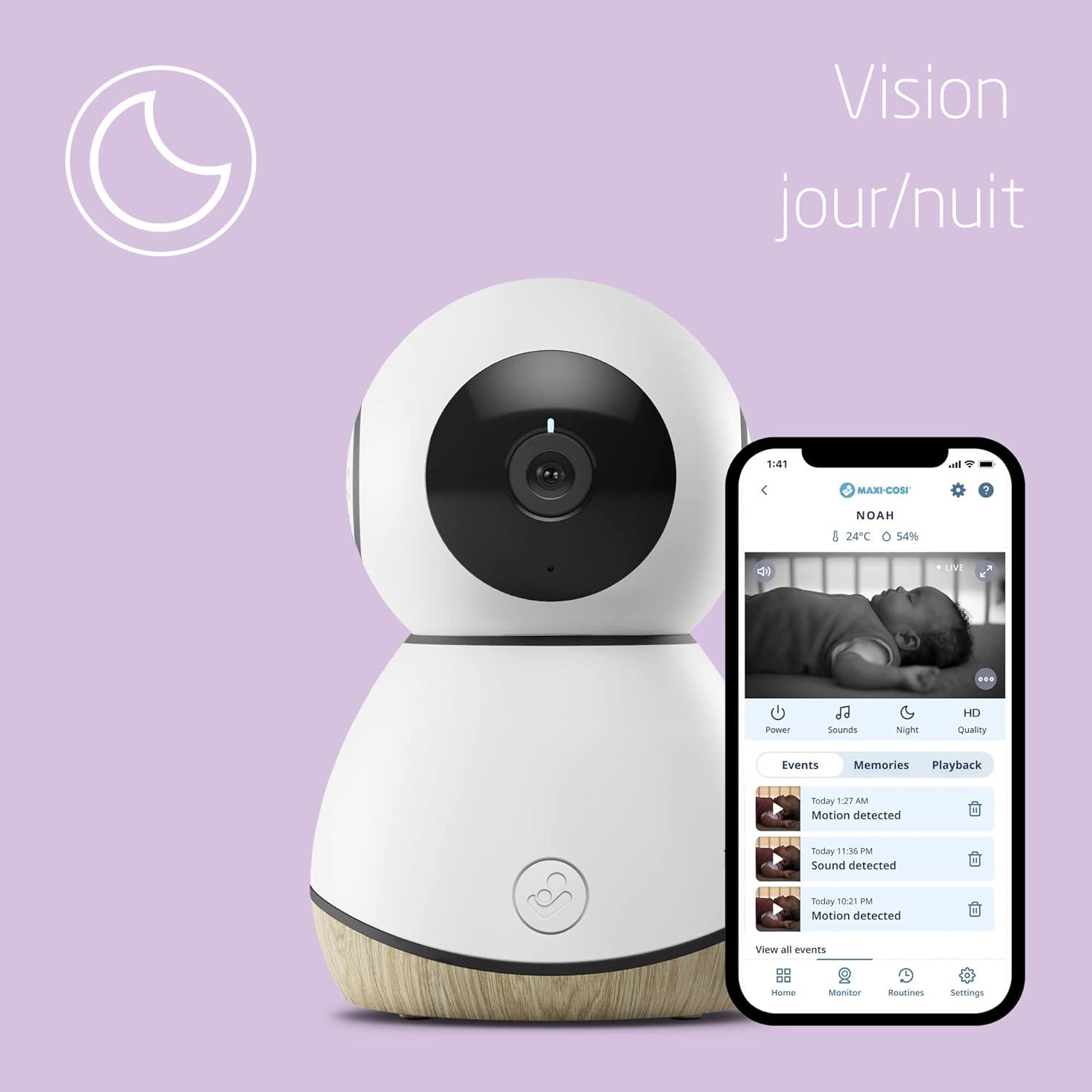 imageMaxiCosi Clean Purificateur dAir 3en1 Purificateur dAir HEPA pour Bb H13 ds la Naissance AntiAllergie Connected Home Compatible Alexa et Assistant GoogleEcoutebb Vido