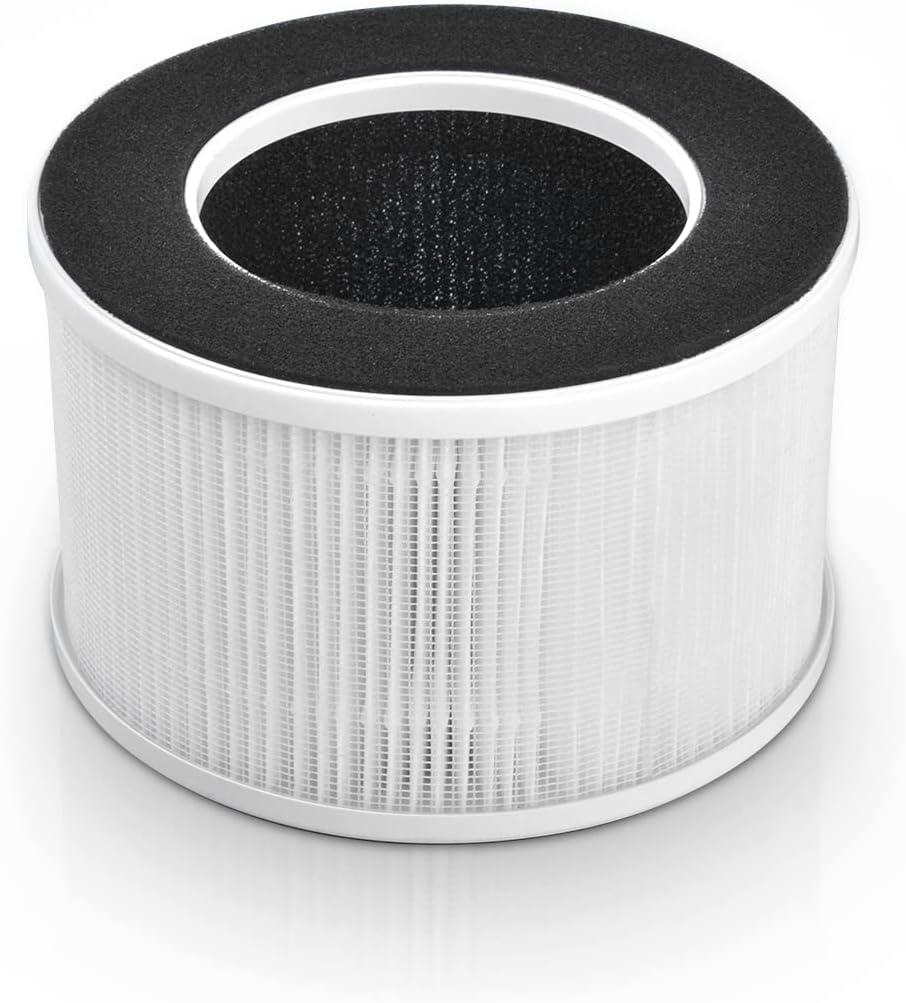 imagePro Breeze Purificateur dair 4 en 1 avec Prfiltre True HEPA et Filtre Charbon Actif Gnrateur dIons Ngatifs Sans ozone Capture Allergnes Pollen Fume Odeurs Bureau Salon ChambreFiltre