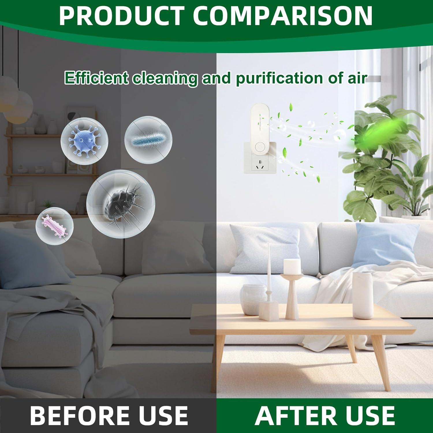 imagePurificateur dAir Ionique Mini Air Purifier Plugin Negative Ion Purifier Compact limine OdeursPoussires Purificateur Dair Ions Ngatifs pour ChambreMaisonSalonChambre dAnimaux
