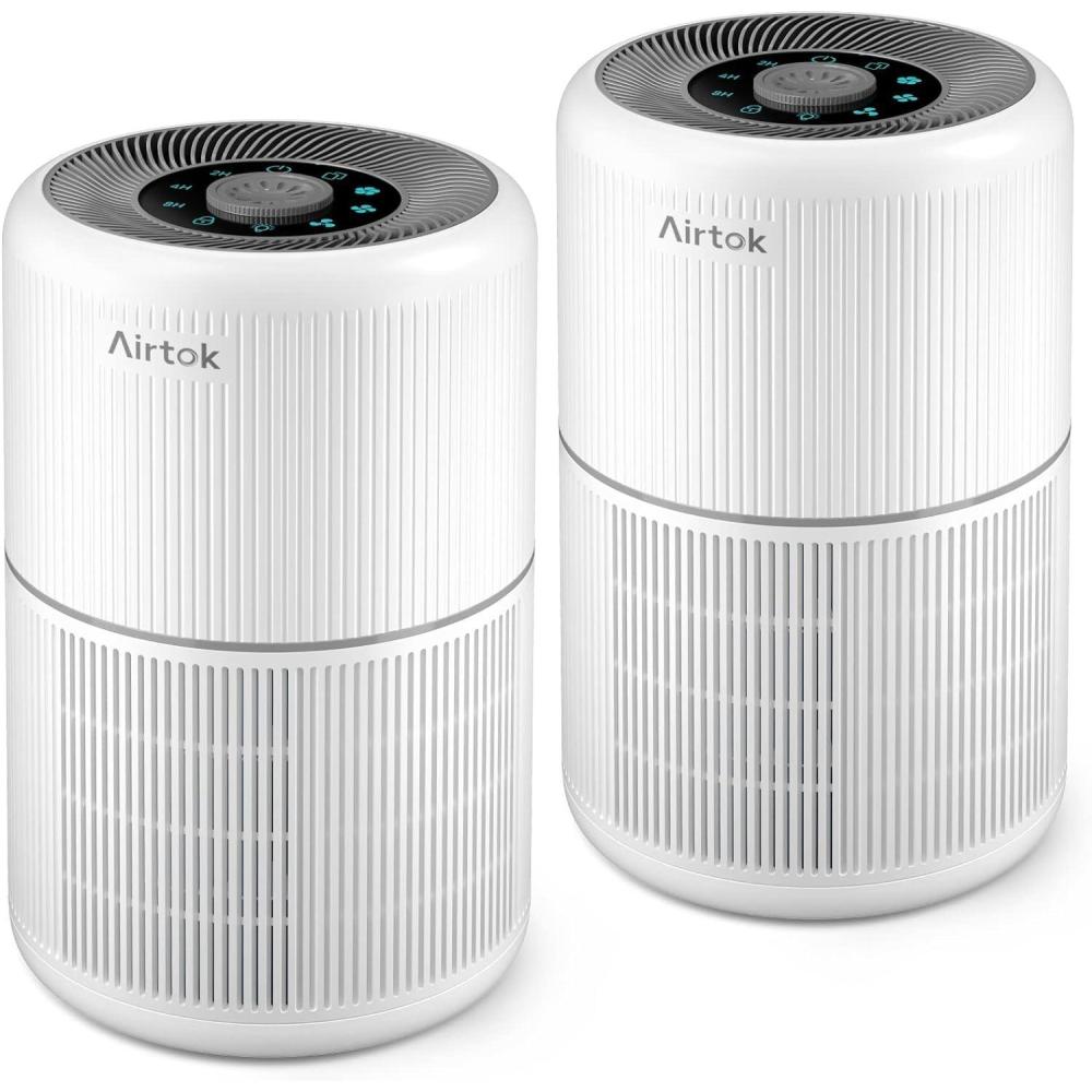 imageAIRTOK Purificateur dair avec 12 ponges parfumes purificateur dair H13 HEPA limine la poussire les odeurs danimaux purificateur dair domestique 4 tapes filtre air pour chambre bureauBeige