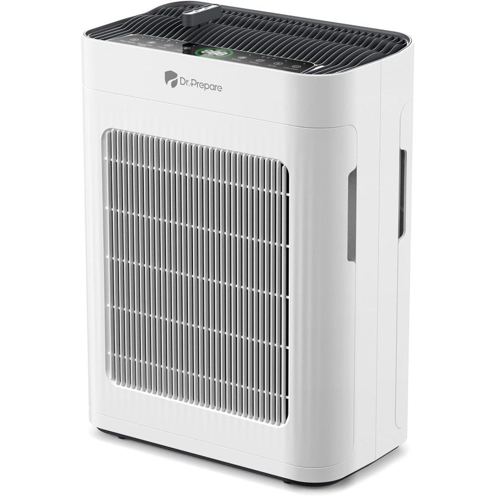 imageDRPREPARE Purificateur dair Maison Pet Mode Double Aspiration Jusqu 280 m Mode Nuit Silencieux 20dB Prfiltre Lavable Capteur Intelligent de Qualit dAir PM25 Pour Chambres Bureaux