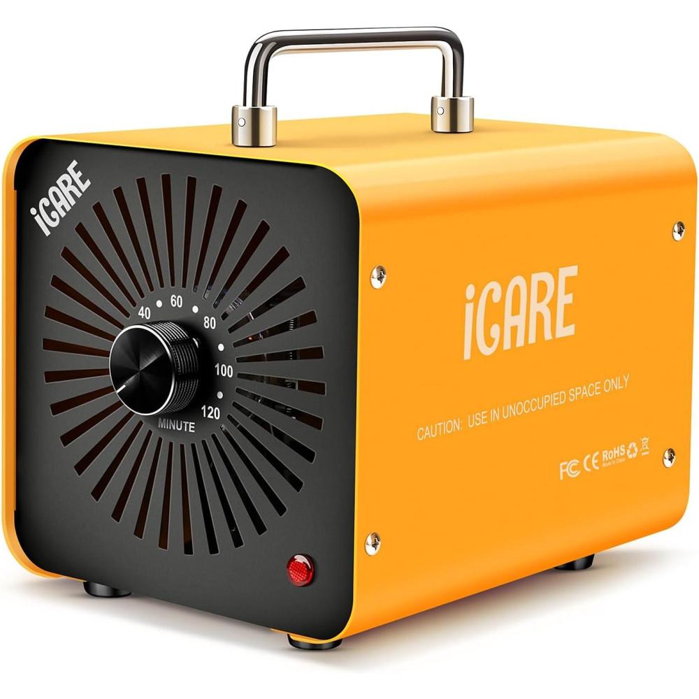 imageGnrateur dOzone Domestique 30000 mgh Machine Ozone pour Purification de lAir et limination des Odeurs Dispositif dOzone Portable O3 pour Bureau Salle de Bain Maison Voiture BlancJaune
