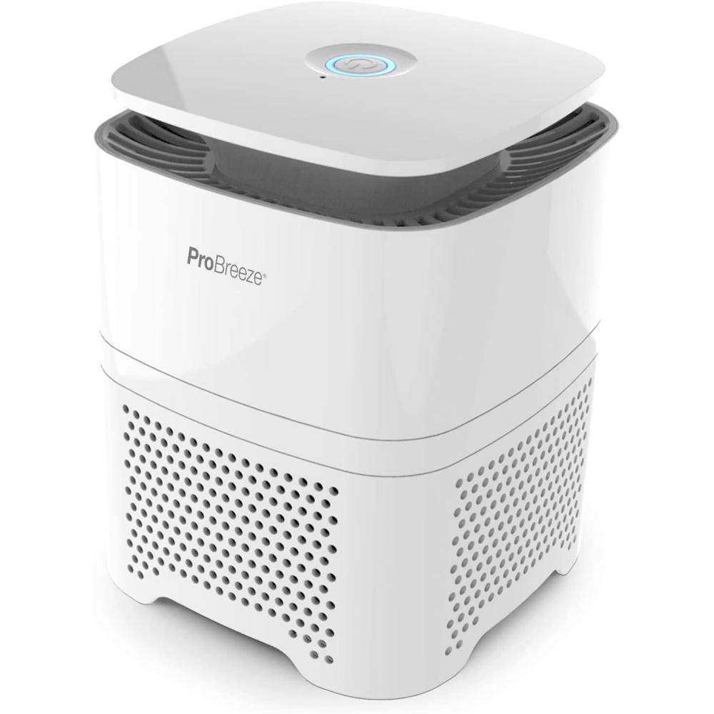 imagePro Breeze Purificateur dair 4 en 1 avec Prfiltre True HEPA et Filtre Charbon Actif Gnrateur dIons Ngatifs Sans ozone Capture Allergnes Pollen Fume Odeurs Bureau Salon ChambrePurificateur dair
