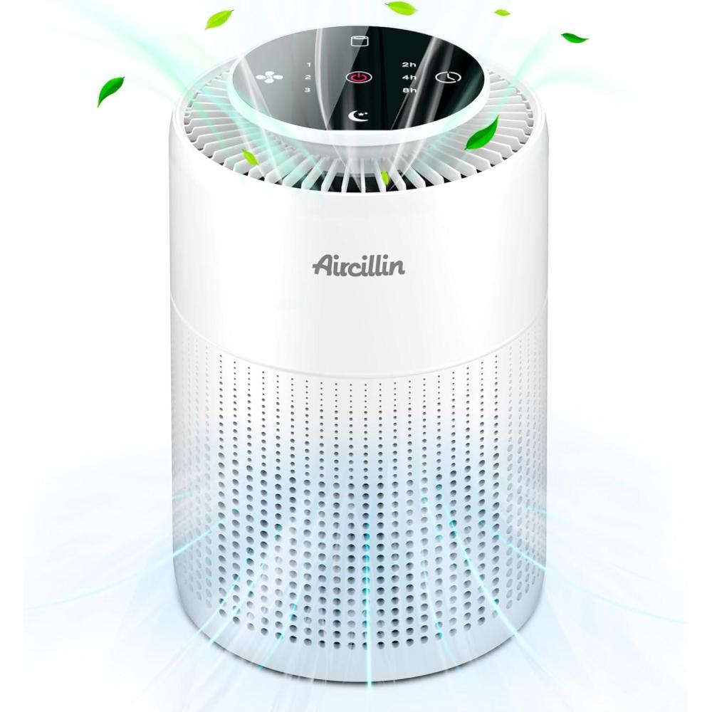 imagePurificateur dAir avec HEPA Filtre Couverture Max 793 Sq Ft 360 Air Purifier Purificateurs dair capturer 9997 De Fume Pollen Poussire Jusqu 01 Micromtre 23dB avec veilleuseFine
