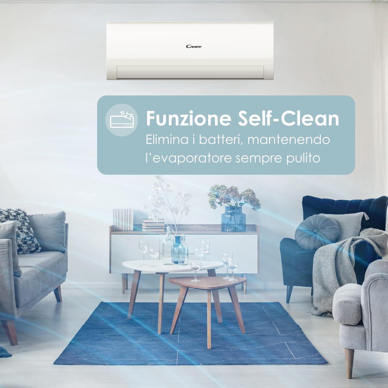 imageCandy Climatiseur Smart Line Air Climatiseur Dualsplit avec 1 unit extrieure et 2 intrieurs 900012000 Btu avec pompe chaleur et dshumidificateur silencieux avec SelfClean14000 Btu 9000 12000
