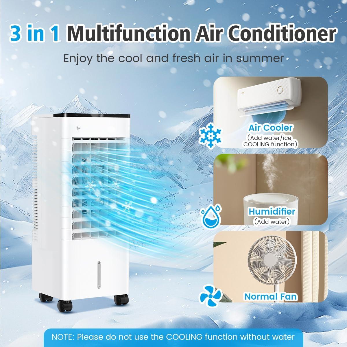 imageClimatiseur Mobile Silencieux 6L Refroidisseur dair Climatiseurs Portables conomie dnergie Ventilateur Humidificateur 3 VitessesModes Tlcommande 115H Minuterie pour Maison Bureau Chambre