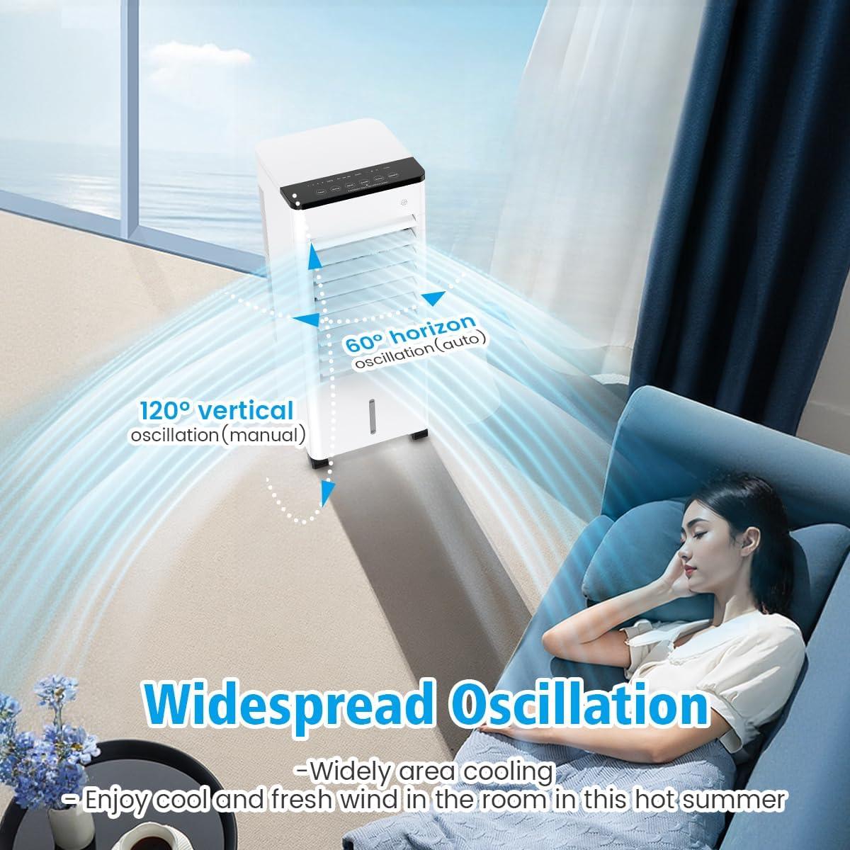 imageClimatiseur Mobile Silencieux 6L Refroidisseur dair Climatiseurs Portables conomie dnergie Ventilateur Humidificateur 3 VitessesModes Tlcommande 115H Minuterie pour Maison Bureau Chambre