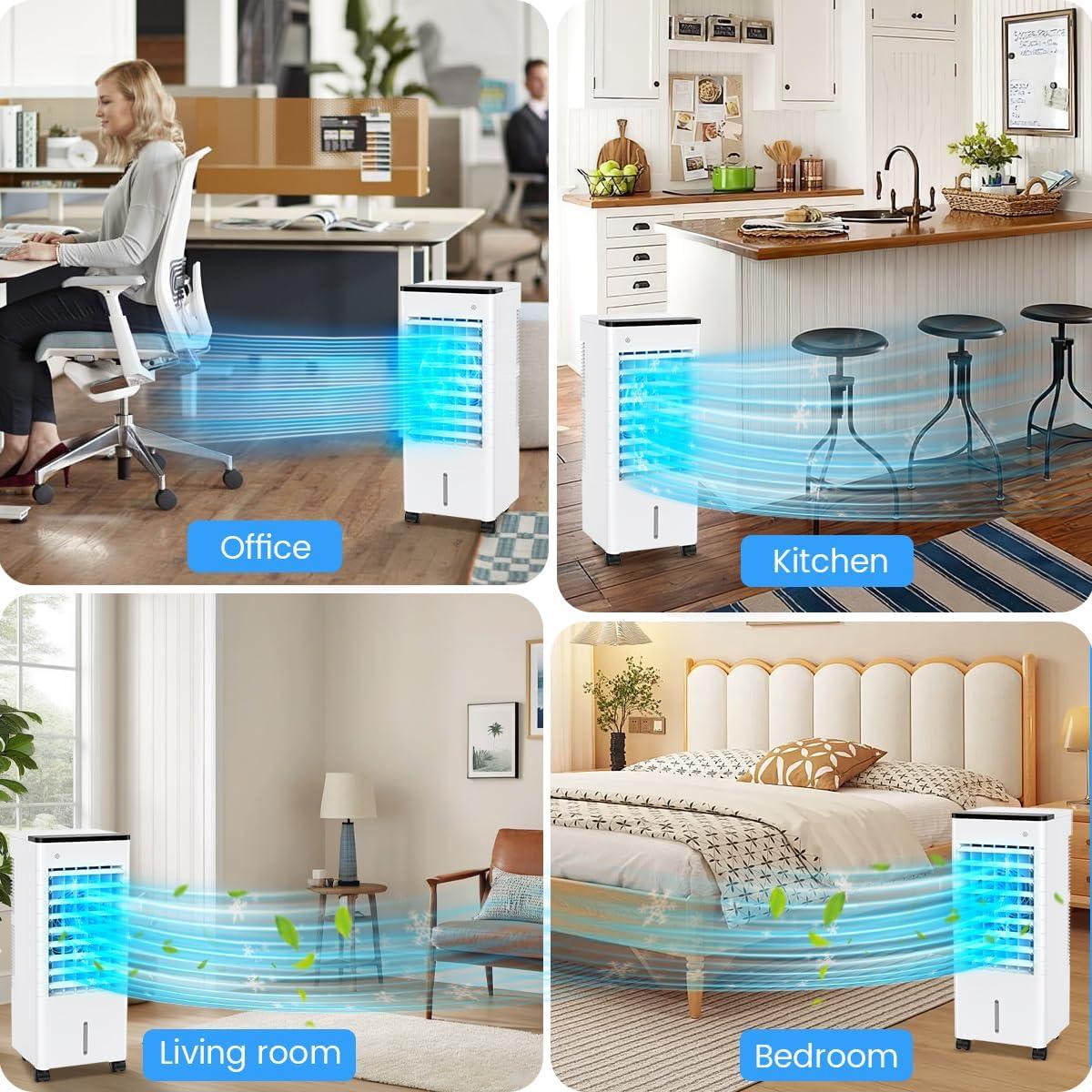 imageClimatiseur Mobile Silencieux 6L Refroidisseur dair Climatiseurs Portables conomie dnergie Ventilateur Humidificateur 3 VitessesModes Tlcommande 115H Minuterie pour Maison Bureau Chambre