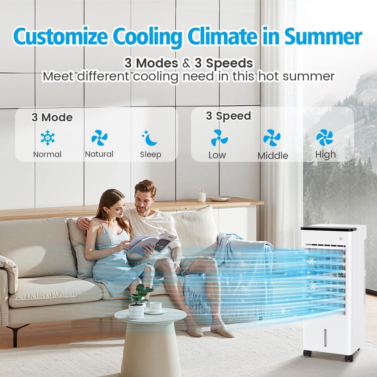 imageClimatiseur Mobile Silencieux 6L Refroidisseur dair Climatiseurs Portables conomie dnergie Ventilateur Humidificateur 3 VitessesModes Tlcommande 115H Minuterie pour Maison Bureau Chambre