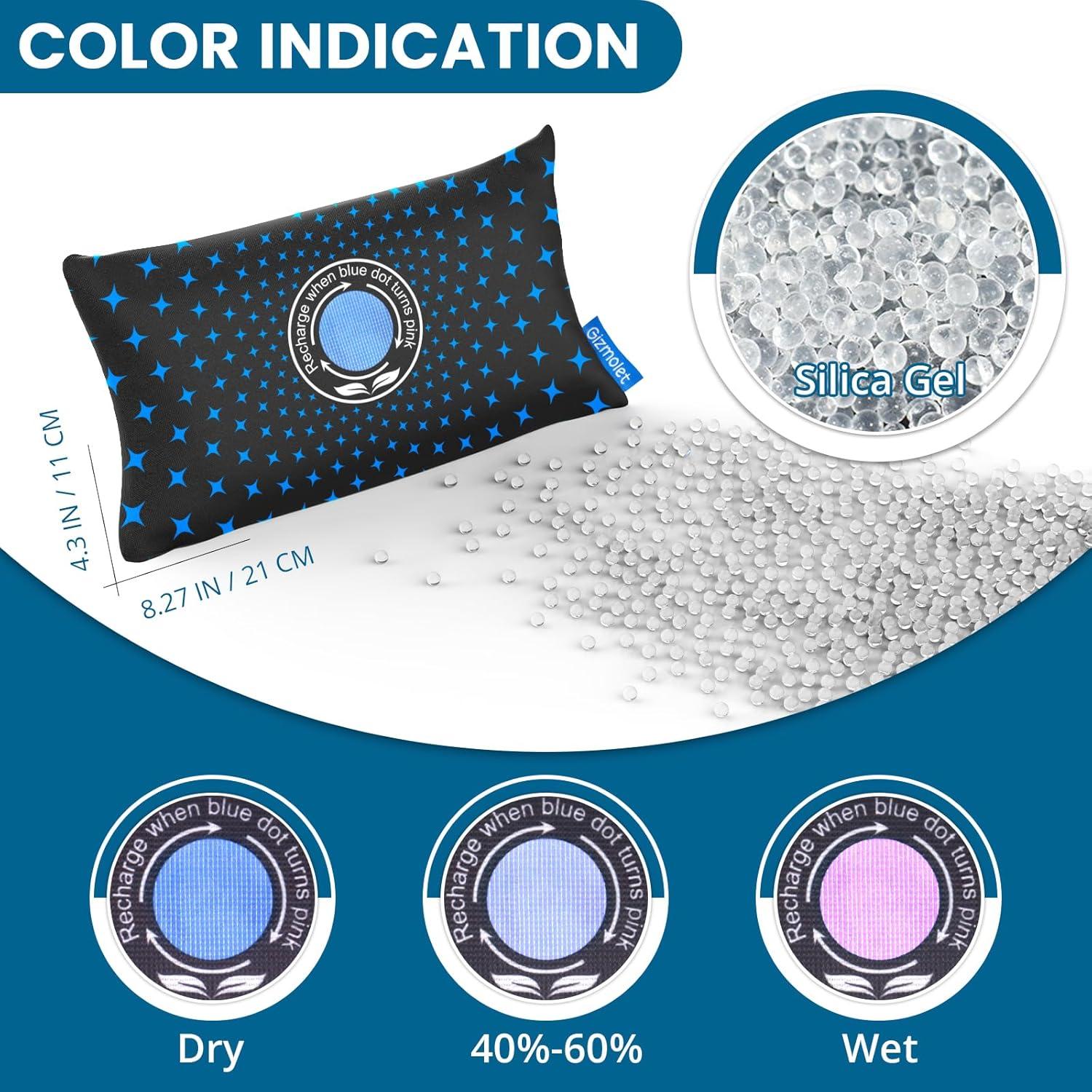 imageDeshumidificateur Voiture 500g Rduit lhumidit de lair Silice Gel Anti Dshumidificateur Digital Hygromtre Rutilisable Absorbeur Humidit pour Voiture Cave Garage Garage Placards2 Pack1 kg