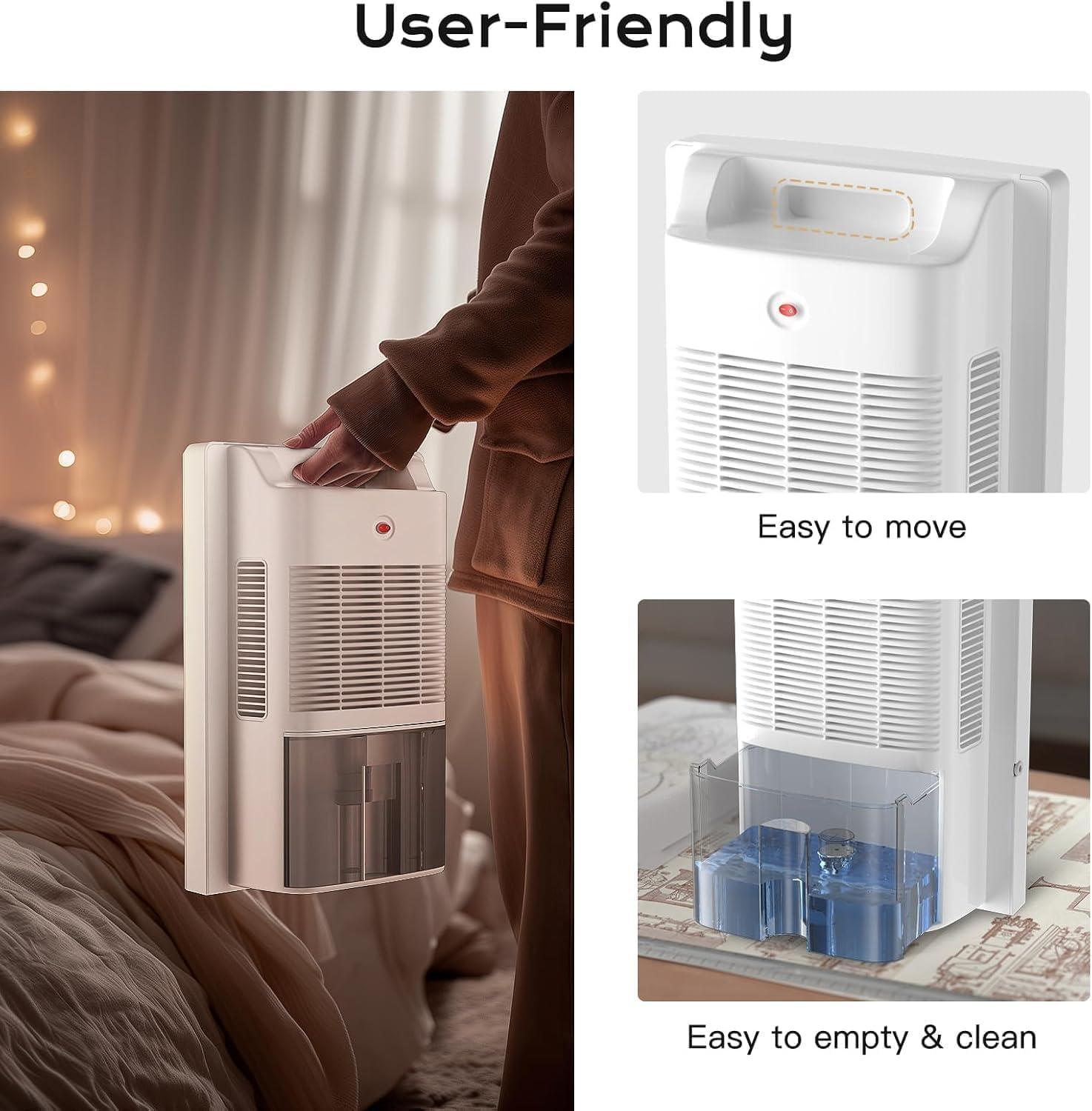 imageDshumidificateur dair Anti Moisissure 2200ML Silencieux Electrique UV Purification 24H Minuterie Dgivrage Automatique Mode Veille 2 Vitesse avec Tlcommande pour Chambre Salle de Bain