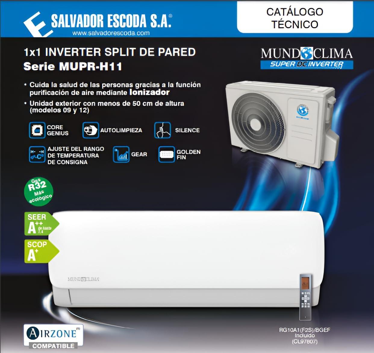 imageEFIMARKET MUNDOCLIMA MUPR12H11 Climatiseur 3500W