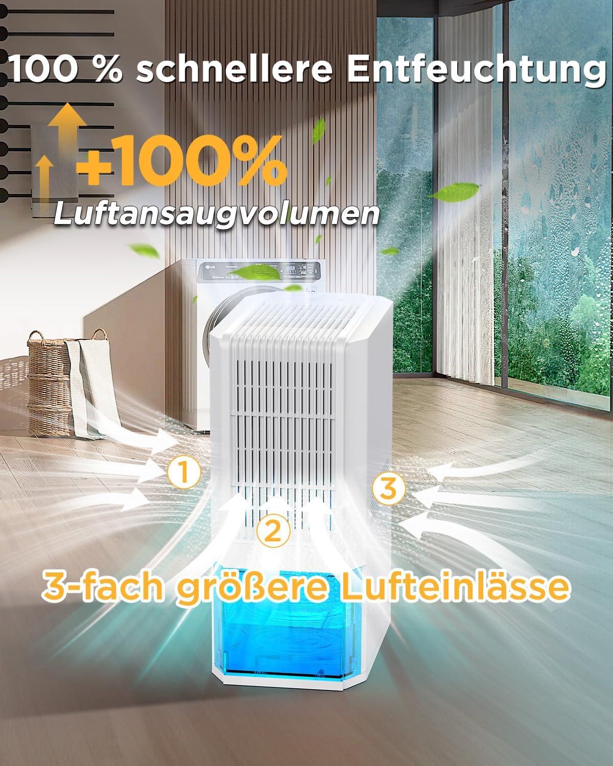 imageEasyAcc Deshumidificateur d Air 1200ML Petit Dshumidificateur Electrique Silencieux Econome en Energie 7 LED Multicolores Arrt Automatique Protection Contre le Dgivrage BlancQ22 2000mlblanc