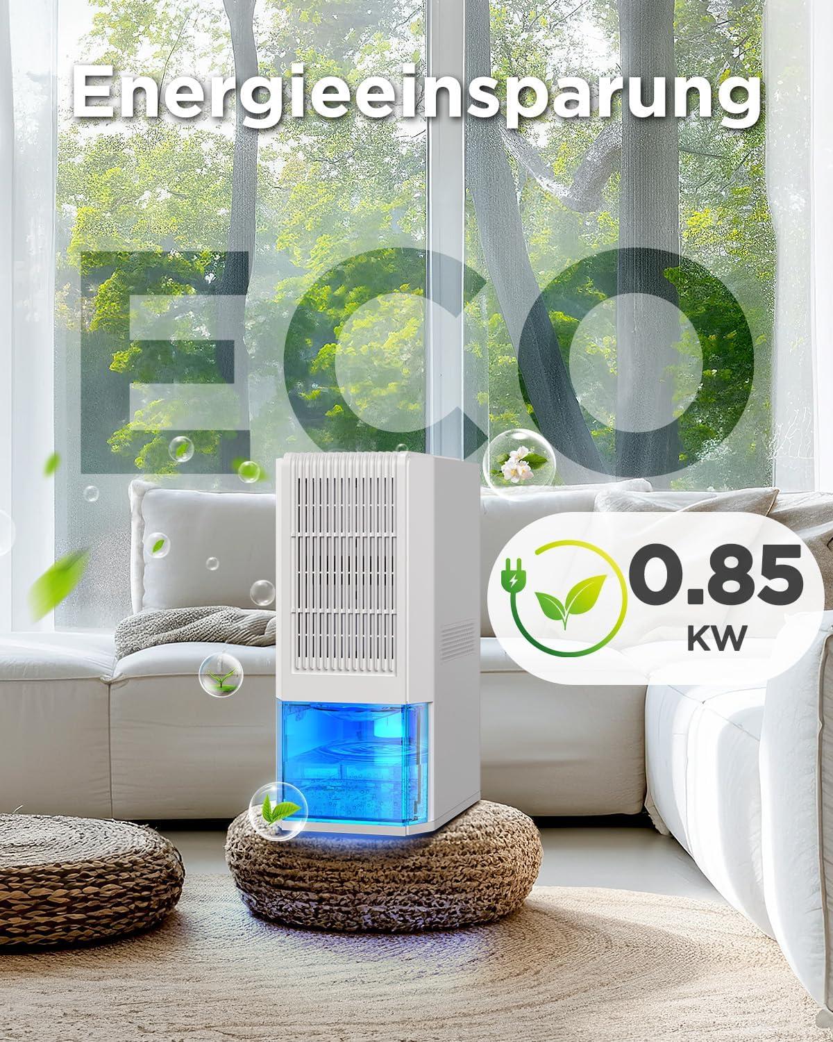 imageEasyAcc Deshumidificateur d Air 1200ML Petit Dshumidificateur Electrique Silencieux Econome en Energie 7 LED Multicolores Arrt Automatique Protection Contre le Dgivrage BlancQ22 2000mlblanc