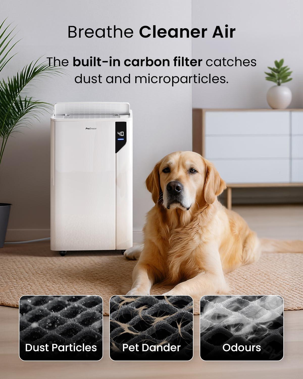 imagePro Breeze Dshumidificateur d Air 20LJour Deshumidificateur conome en nergie avec Mode Schage des Vetements Capteur et indicateur dhumidit Filtre Absorbeur dhumidit et moisissures20L Smart App