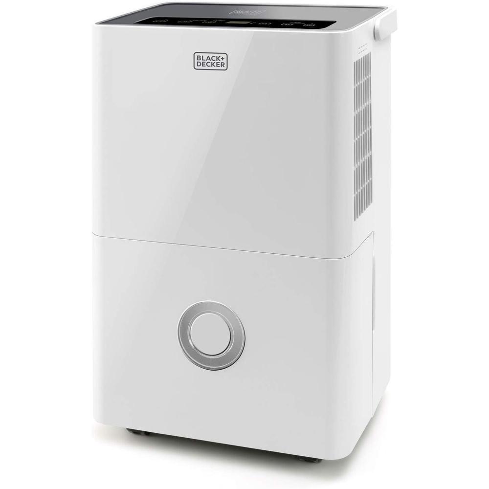 imageBLACKDECKER BXDH12E Dshumidificateur 12L Jusqu 25m2 Fonction schage 2 vitesses 18L Programmable 24h24 Rfrigrant cologique R290 Poigne de transport Filtre amovible et lavable20L Jour
