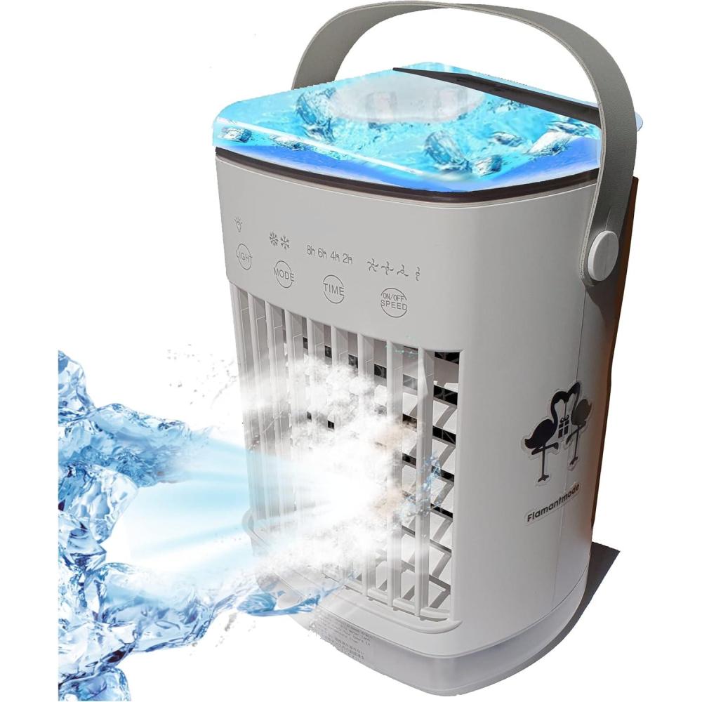 imageCOOLI FRAIS Climatiseur Mobile Sans Evacuation Clim Tactile 2024 USB TypeC Portable Double Reservoir Eau Glace 700mL 4 Vitesses 2 modes de refroidissement fracheur ampamp brouillard Silencieux