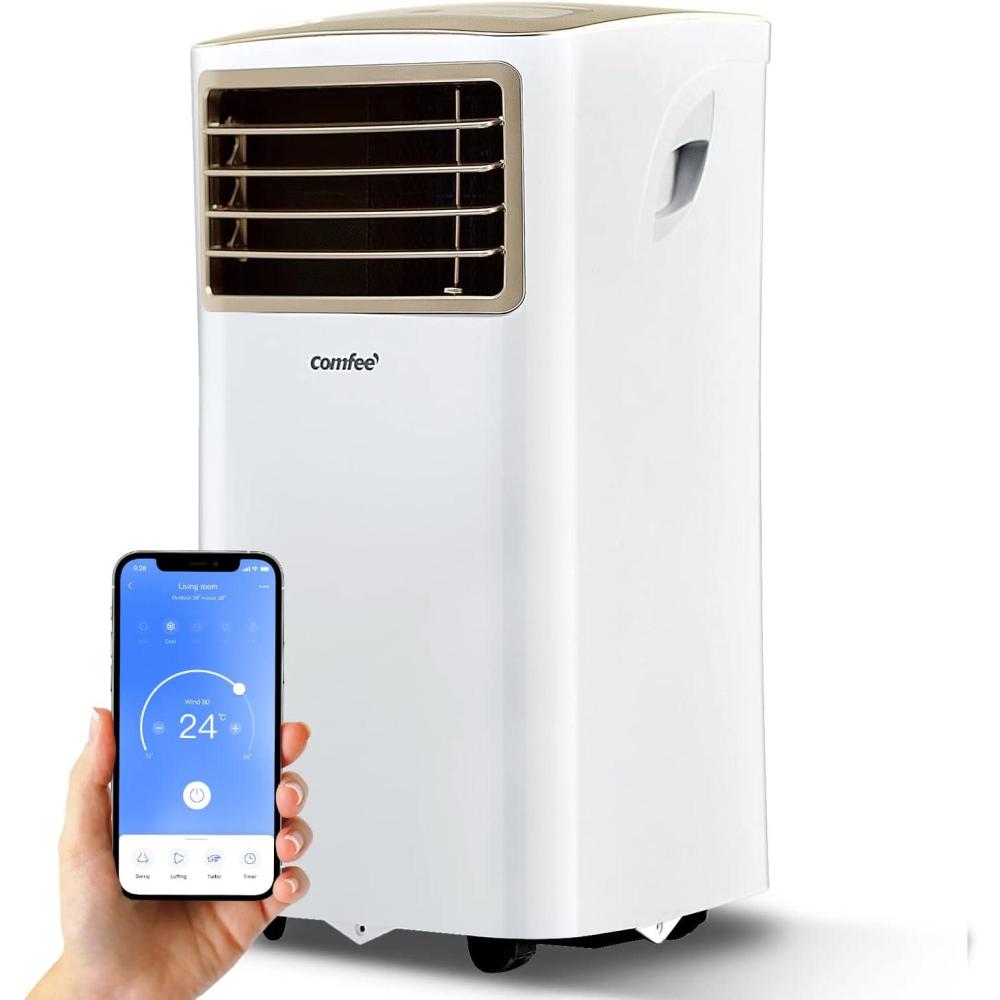 imageComfee Climatiseur Portable 9000 BTUH 26kW 3EN1 Refroidisseur Dshumidificateur Ventilateur Redmarrage auto Minuterie Mode nuit Pour pices de 3388m Sognidoro 09E EER A R29009K33mPH3AAPP