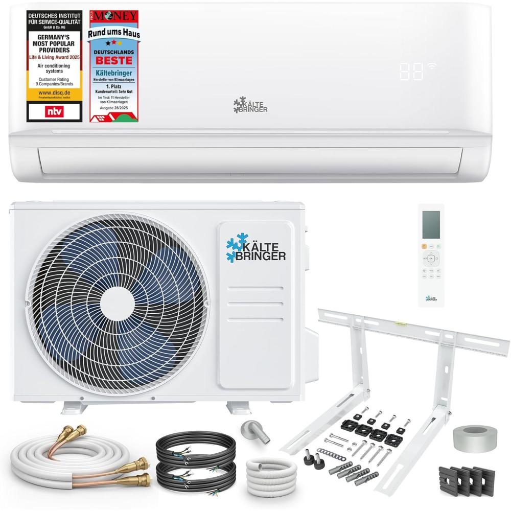 imageKltebringer Split Climatiseur Quick Connect 12000 BTU  35 kW  Avec fonction de chauffage  trs silencieux ampamp conome en nergie avec support mural  Marque de qualit AllemandeFixation Murale